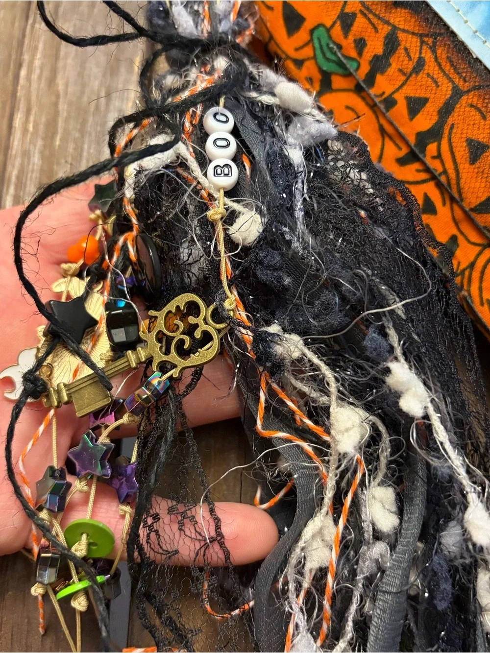 Halloween Junk Journal Vintage Fabric Pumpkins Softcover Decorated 3 Signatures